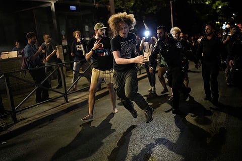Israel-Hamas war: Demonstrators scuffle with police during a protest demanding a cease-fire deal in Jerusalem